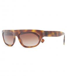 Burberry Brown Havana Rectangular Sunglasses