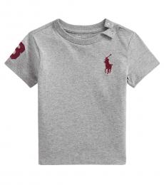 Ralph Lauren Baby Boys Grey Heather Big Pony T-Shirt