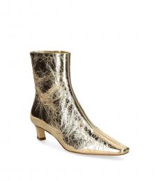 Michael Kors Pale Gold Crinkle Leather Boots