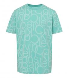 Boys Seafoam Text Printed T-Shirt