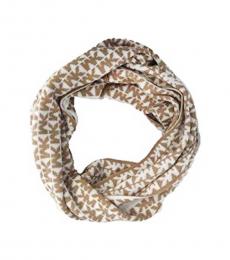 Michael Kors Camel Cream Logo Reversible Scarf