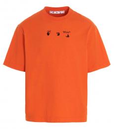 Off-White Orange Paint Splat Arrow T-Shirt