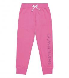Calvin Klein Girls Pink Ghost Logo Sweatpants