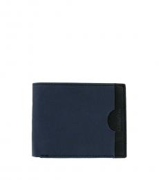 Blue Bi-Fold Leather Wallet