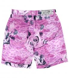 Diesel Little Girls Violet Printed Shorts