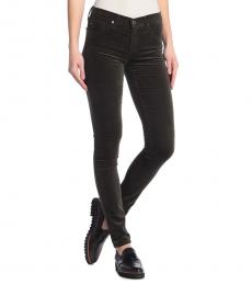 AG Adriano Goldschmied Green Super Skinny Velvet Leggings