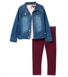7 For All Mankind 3 Piece Jacket/Top/Jeans Set (Little Girls)