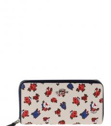 Coach Chalk Floral Accordion Zip Around Wallet