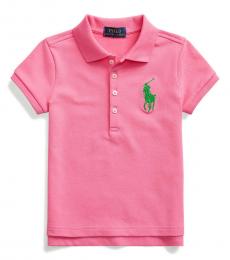 Ralph Lauren Little Girls Baja Pink Big Pony Polo