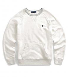 Ralph Lauren Boys New Sand Heather Twill Terry Sweatshirt