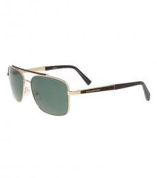 Ermenegildo Zegna Rose Gold-Green Polarized Sunglasses