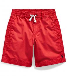 Ralph Lauren Little Boys Red Twill Drawstring Shorts