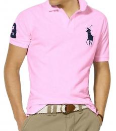 Ralph Lauren Pink Navy Custom Fit Big Pony Polo