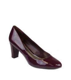 Ralph Lauren Claret Red Hala Patent Leather Heels