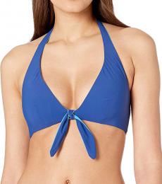 Kate Spade Capri Blue Beach Reversible Tie Bikini Top