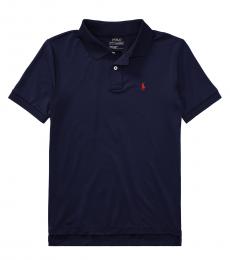 Boys French Navy Performance Jersey Polo