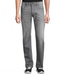 Grey Larkee Regular-Fit Straight-Leg Jeans