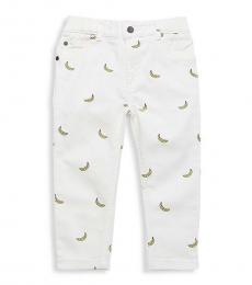 Stella McCartney Baby Girls White Banana-Print Jeans
