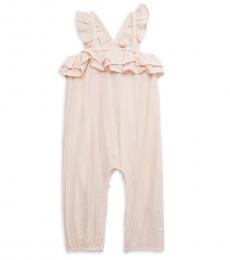 7 For All Mankind Baby Girls Pink Ruffle Coveralls