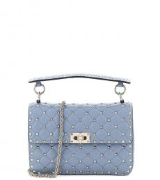 Valentino Garavani Light Blue Rockstud Spike Small Shoulder Bag
