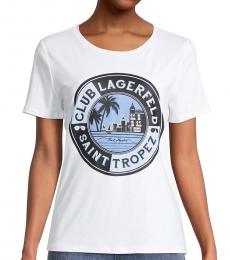 Karl Lagerfeld White Graphic Logo T-Shirt