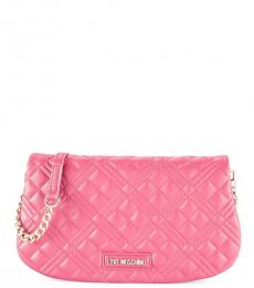 Light Pink Quilted Medium Crossbody Bag