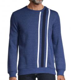 Ben Sherman Blue Vertical-Stripe Crewneck Sweatshirt