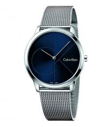 Calvin Klein Silver Minimal Blue Dial Watch