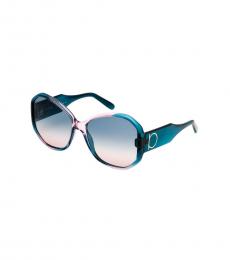 Salvatore Ferragamo Blue Butterfly Logo Sunglasses