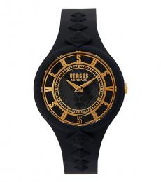Versus Versace Black Gold Logo Watch