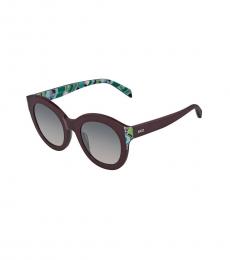 Emilio Pucci Maroon Smoke Oval Sunglasses