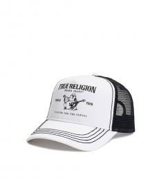 True Religion White Black Buddha Trucker Hat