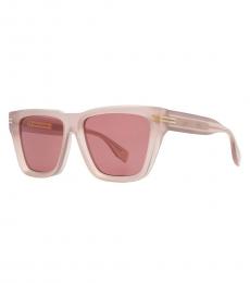 Marc Jacobs Beige Burgundy Square Sunglasses