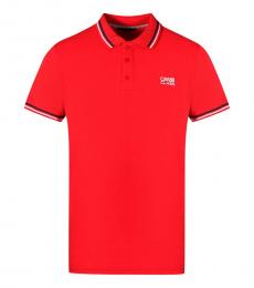 Cavalli Class Red Contrasting Logo Print Polo