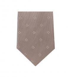 Light Brown Modern Floral Slim Silk Tie