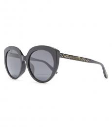 Jimmy Choo Black Round Cat Eye Sunglasses
