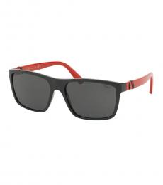 Black Red Square Sunglasses