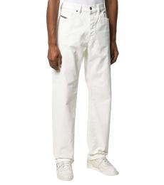 Diesel White Straight Fit Jeans