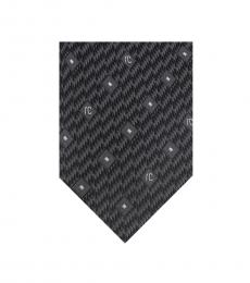 Roberto Cavalli Grey Micro Diamond Tie