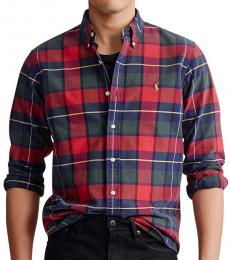 Ralph Lauren Rustic Red Classic-Fit Plaid Oxford Shirt