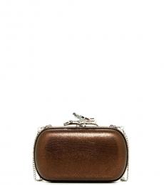 Diane Von Furstenberg Bronze Lytton Metallic Clutch