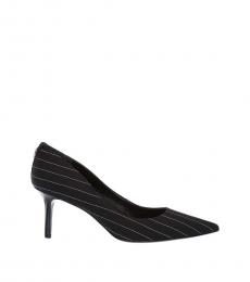 Ralph Lauren Black White Lanette Striped Heels