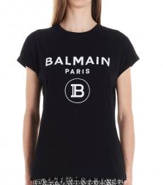 Balmain Black Glittered Logo T-Shirt
