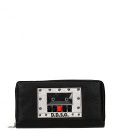 Dolce & Gabbana Black Graphic Zip Around Wallet