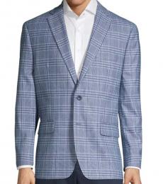 Michael Kors Blue Classic-Fit Plaid Sportcoat