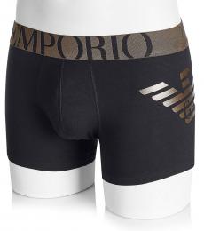 Emporio Armani Black Cotton Boxer Trunk Briefs