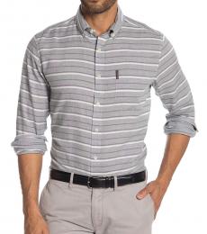 Ben Sherman Light Grey Stripe Classic Fit Shirt