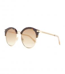 Jimmy Choo Dark Havana Retro Round Sunglasses