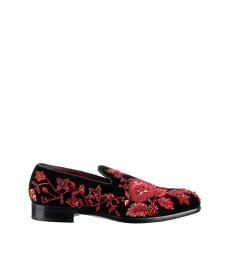 Dolce & Gabbana Black Crystals Sequined Loafers