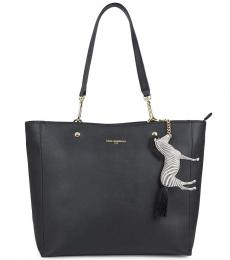 Karl Lagerfeld Black Zebra-Charm Shopper Large Tote